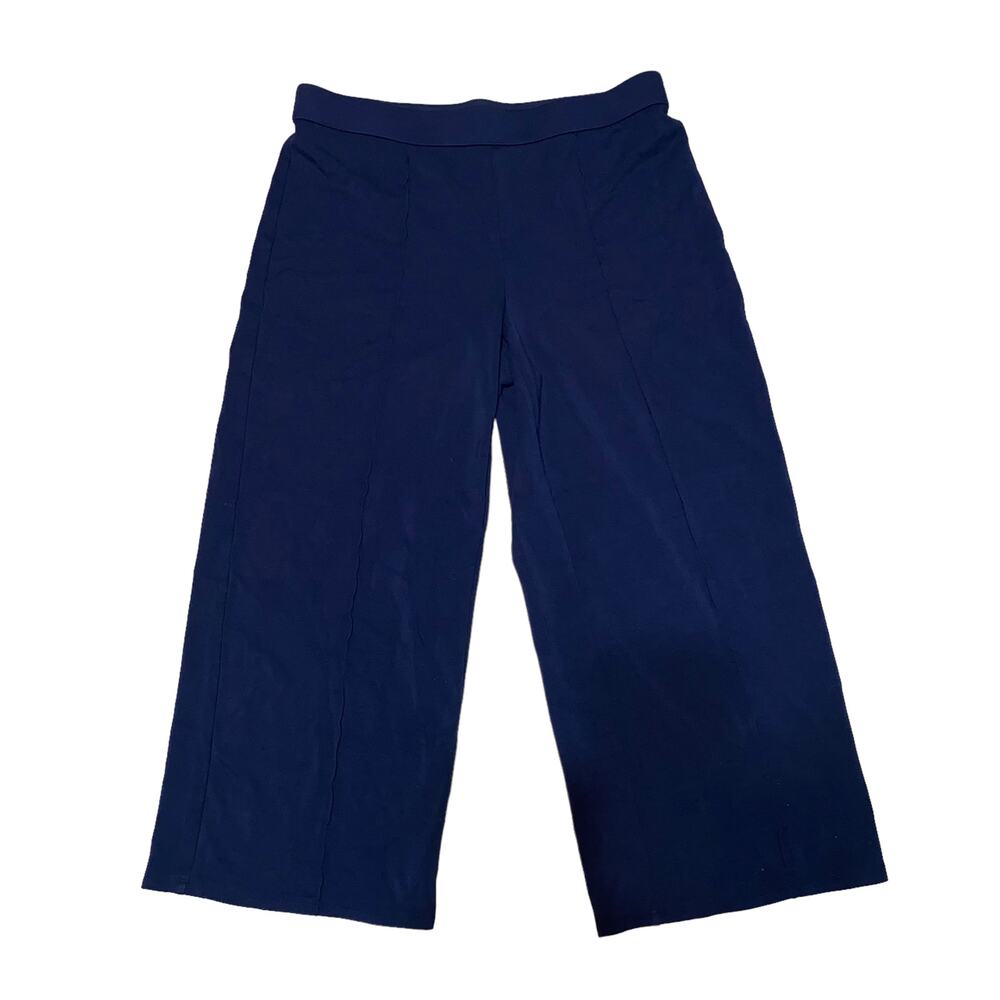 J. Jill Wearever Collection Navy Blue High Rise Wide Leg Crop Pull-On Pants SP